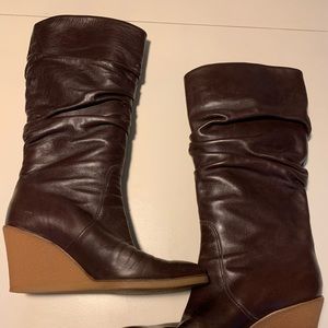 Salvatore Ferragamo Italian Boots, Burgundy